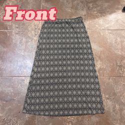 George Black and White Patterned Maxi Skirt (M)
