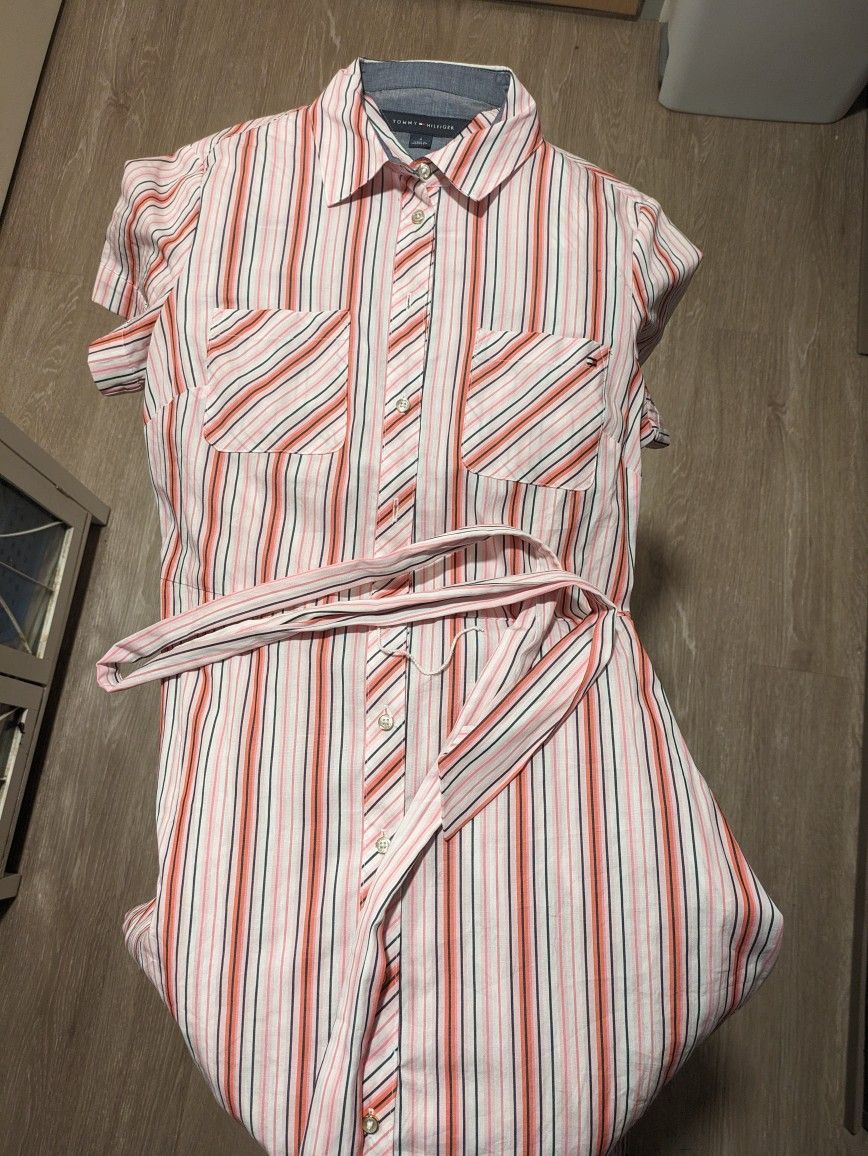 New With Tags Tommy Hilfiger Striped Dress SZ MED
