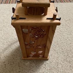 Wood Candle Lamp