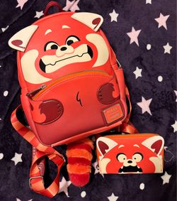Turning Red LoungeFly bag and wallet set