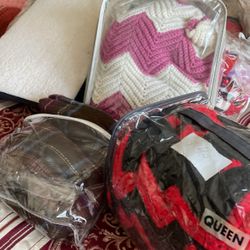 3 Queen Size Blankets Crochet $40/1