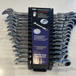14 Piece Flex Head SAE Ratchet Combination Wrenches