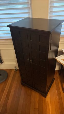 Dark Brown Wood Storage Cabinet
