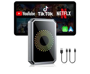 LAMTTO 3-in-1 Magic Video Box for Streaming Nettlix/YouTube/TikTok, Wireless Carplay Adapter Dongle with USB Drive for OEM Wired Apple Car Play and An