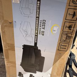 Serta Canton Lounge Chair with Sleeper, Charcoal Gray Fabric