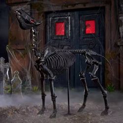 New 5.5 ft Grave & Bones LED Skeleton Pony – Home Depot Home Accents Holiday