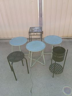 METAL TABLES. $7.00 each.