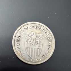 1919s Phillipines Silver Coin Better Date Monry