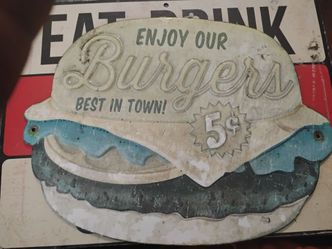 Old antique burgers sign
