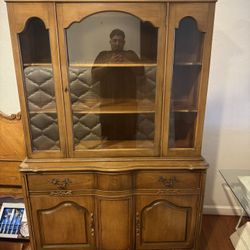 Dresser With China Display Case On Top 