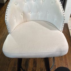 Counter Height Bar Stools Set of 3, 26" Swivel Fabric Upholstered Bar Stools with Backs and Metal Le