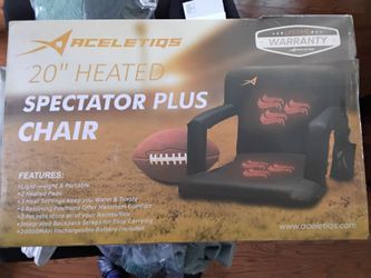 ACELETIQS Stadium Seats for Bleachers with Back Support - Upgraded Model with Extra Heat – USB Battery Included - Upgraded 3 Levels of Heat -