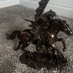 Veronese Design 6 3/4 Inch Japanese Samurai Mounted Cavalry Charge Cold Cast Resin Bronze Finish Sculpture