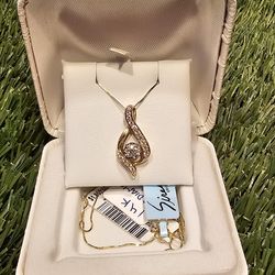 Diamond Ribbon Pendant Necklace (3/8 ct. t.w.) in 14k White or Yellow Gold