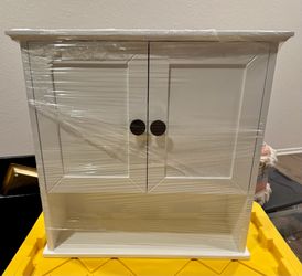 White bathroom cabinet