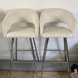 Cream Fabric Bar Stools