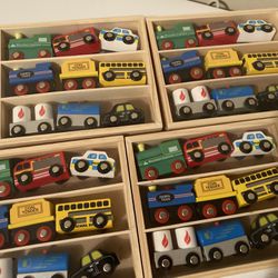 Wooden Car Set - 9 Small Cars In One Set