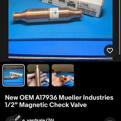 New OEM A17936 Mueller Industries 1/2” Magnetic Check Valve