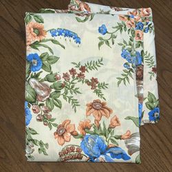 Vtg Dan River Twin Sheets Flat & Fitted Muslin Bold Floral New 1990s