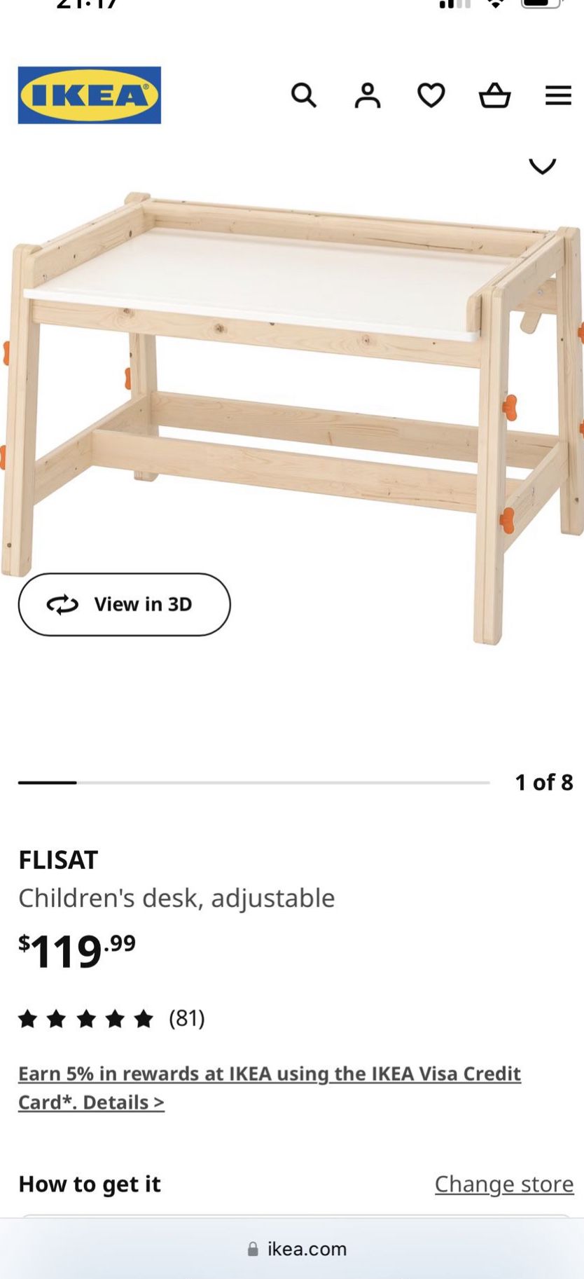 Ikea Kids Desk FLISAT 