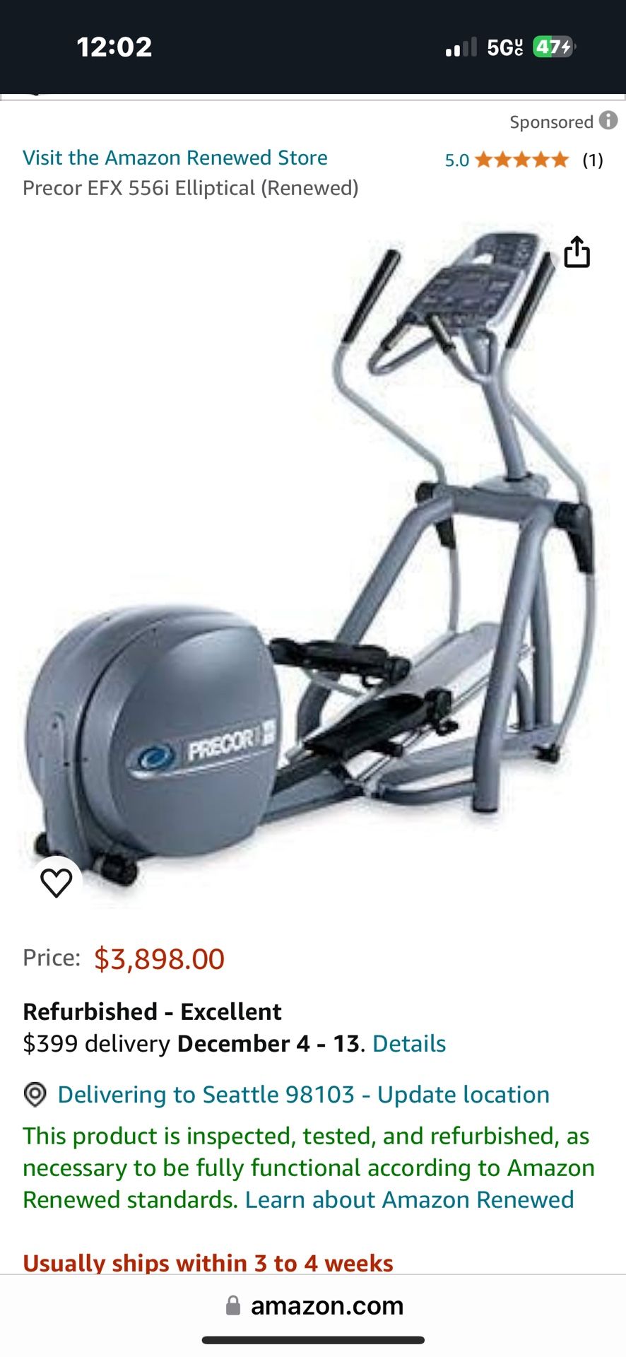 Elliptical Amazon Precor Fitness Equipment Used Precor Elliptical
