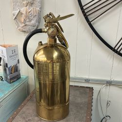 Antique Brass Fire Extinguisher 