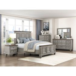 4 PIECE QUEEN CAL EASTERN KING BEDROOM SET DRESSER NIGHTSTAND MIRROR RECAMARA TOCADOR