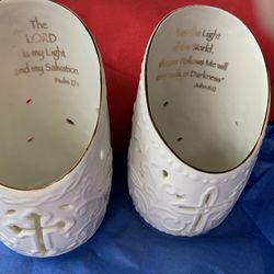 Religious Passages Cross Candleholder