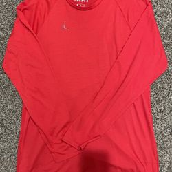 Jordan Long Sleeve Shirt Men’s Large Red CJ1130-657 Dri-Fit Style Jumpman Logo