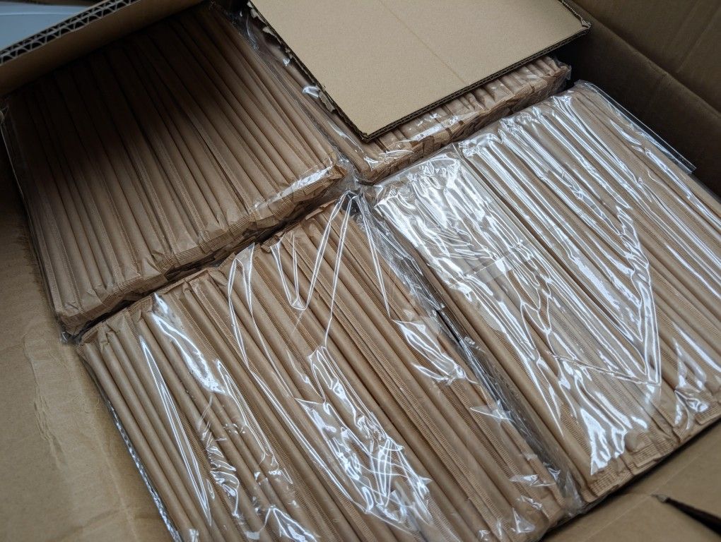 5000 Sugarcane Straws 8" Compostable Wrapped
