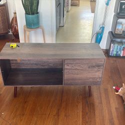 TV Stand Dark Brown Wood