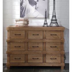 ANTIQUE OAK FINISH RUSTIC VIBE DRESSER-STORAGE-CONSOLE-CABINET-GABETA TOCADOR