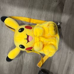 Kids pikachu plush backpack