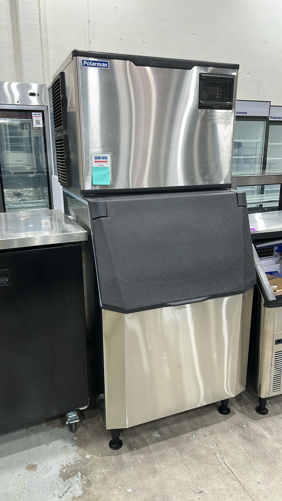 Modular Ice Machine - Polarman CM-529 30″ Air Cooled with 375 lb. Bin - 115V, 500lb.