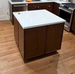 NEW Omega Walnut Slim Shaker Kitchen Island Base – 30"W x 36"D – Never Ins