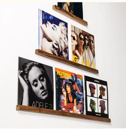 Walnut Record Wall Stands