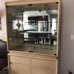   American China Cabinet!  Pine Wood  Heavy Duty