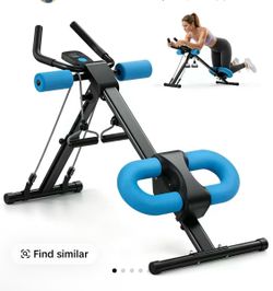 Foldable Ab Crunch Machine with Resistance Bands