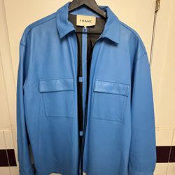 Frame Blue Leather Jacket 