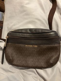 Michael Kors Dark Brown Leather Zip Bag