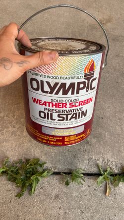 Olympic Weather Screen Preservative Solid Color Oil Stain Stonehedge 
