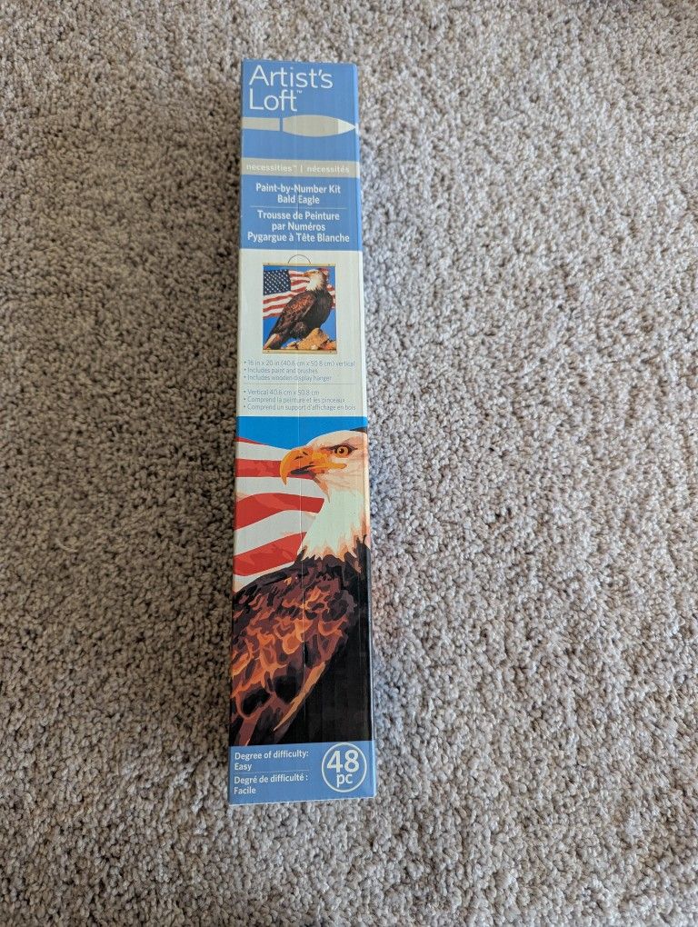 New Bald Eagle Nature Artist's Loft Hanging Canvas Paint By Number Kit