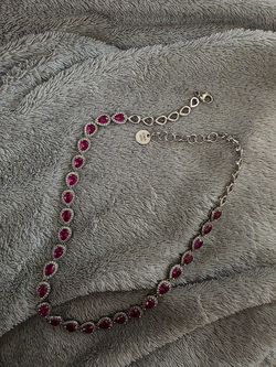 Lab Created Ruby necklace-Sterling silver