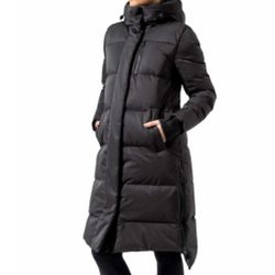 MPG Black Parka Maxi Puffer Down Coat 650 Fill Power Size M Medium