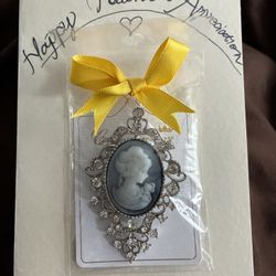 Beautiful Teacher Appreciation Week Gift Silver/Gold Tone Brooch with Inlaid Stones