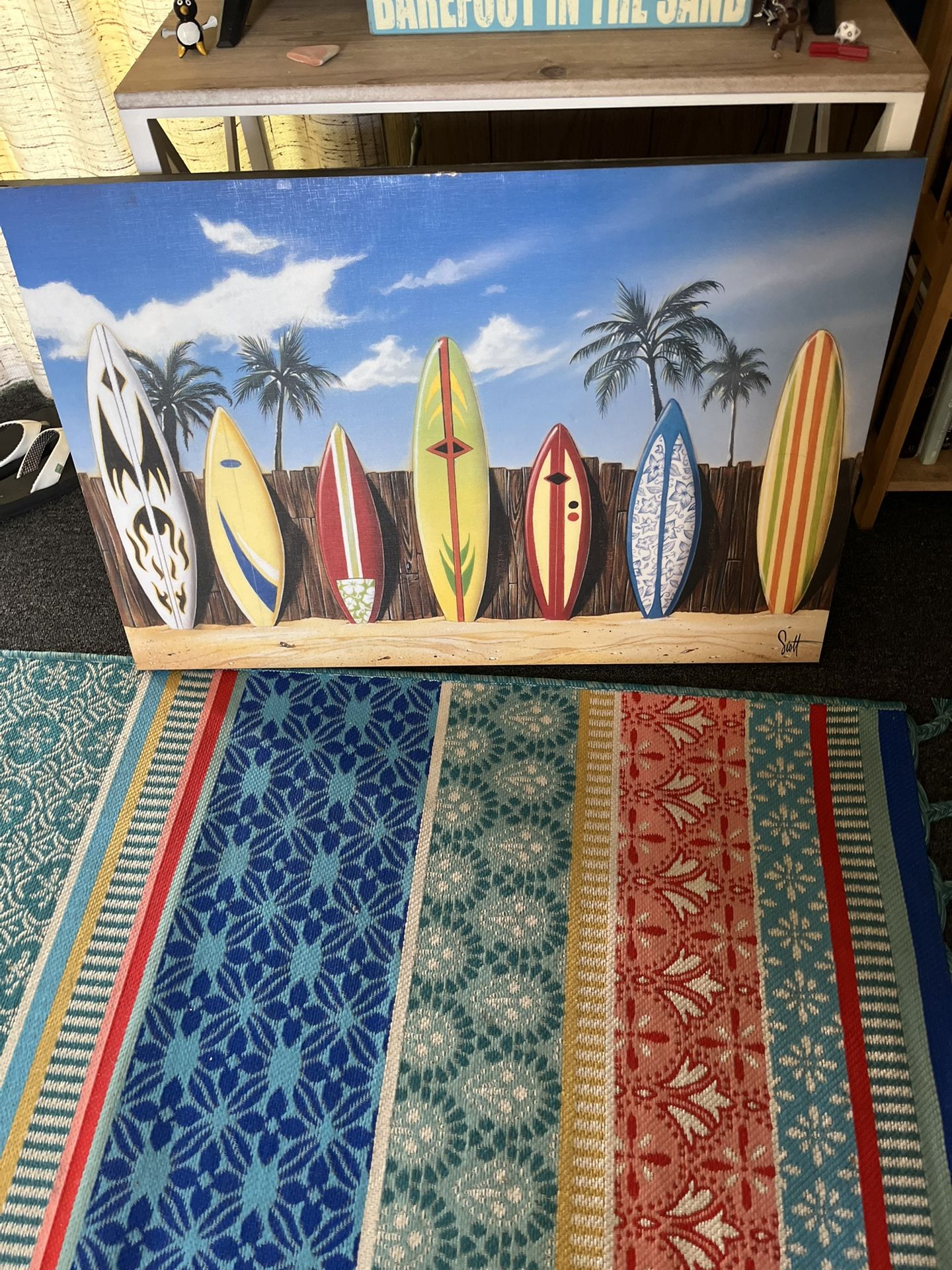 24x36 Surfer Art On Canvas Print