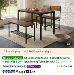4 pc dining table set