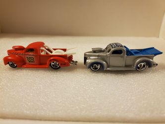 Hot Wheels Ford Red Drag Truck & Silver Drag Truck loose Diecast Toy Cars NM