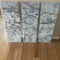 3 Piece Floral Painting 