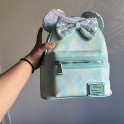 Loungefly Disney Minnie Mouse Sequin Bow Mini Backpack - BoxLunch Exclusive NWT